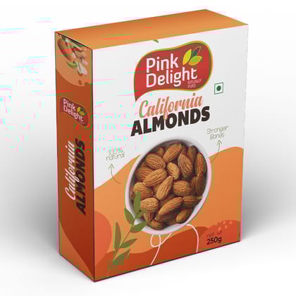 Pink Delight | Badam (Almonds) | Natural & Organic Dry Fruilts | 250 Gm Box Pack