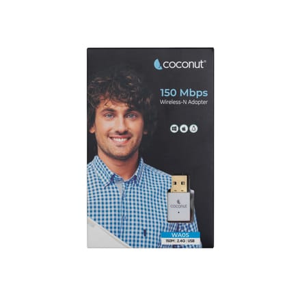 Coconut WA05 Dual Band Wifi Adapter, upto 150mbps - 2.4Ghz + 5Ghz