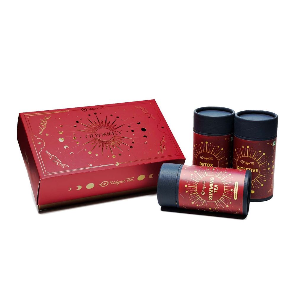 Udyan Tea ODYSSEY Gift Box - Impeccable Green Teas in Pyramid Bags - Embark on a Flavorful Journey with Slimming, Digestive & Detox Teas