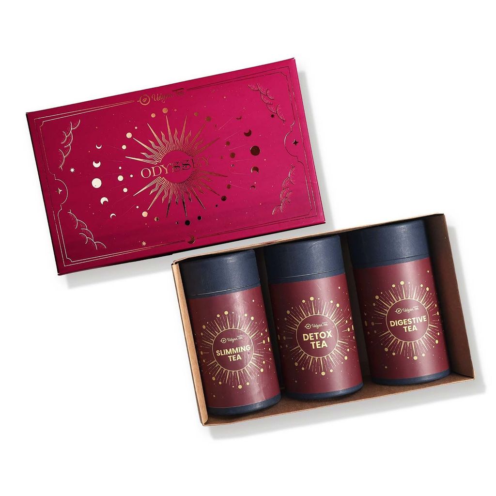 Udyan Tea ODYSSEY Gift Box - Impeccable Green Teas in Pyramid Bags - Embark on a Flavorful Journey with Slimming, Digestive & Detox Teas