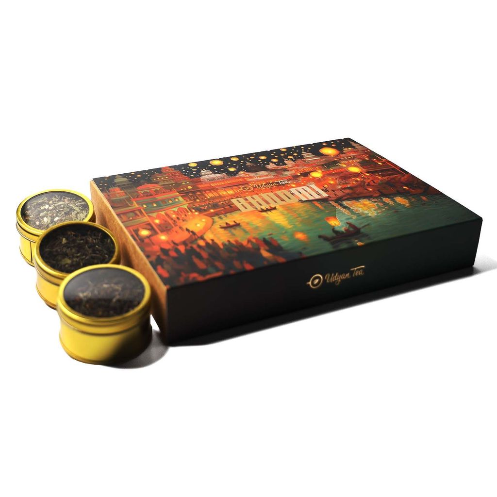 Udyan Tea BHOOMI Diwali Gift Box - Six Chai Flavors in Luxurious Theme - Festive Symphony to Illuminate Hearts and Taste Buds