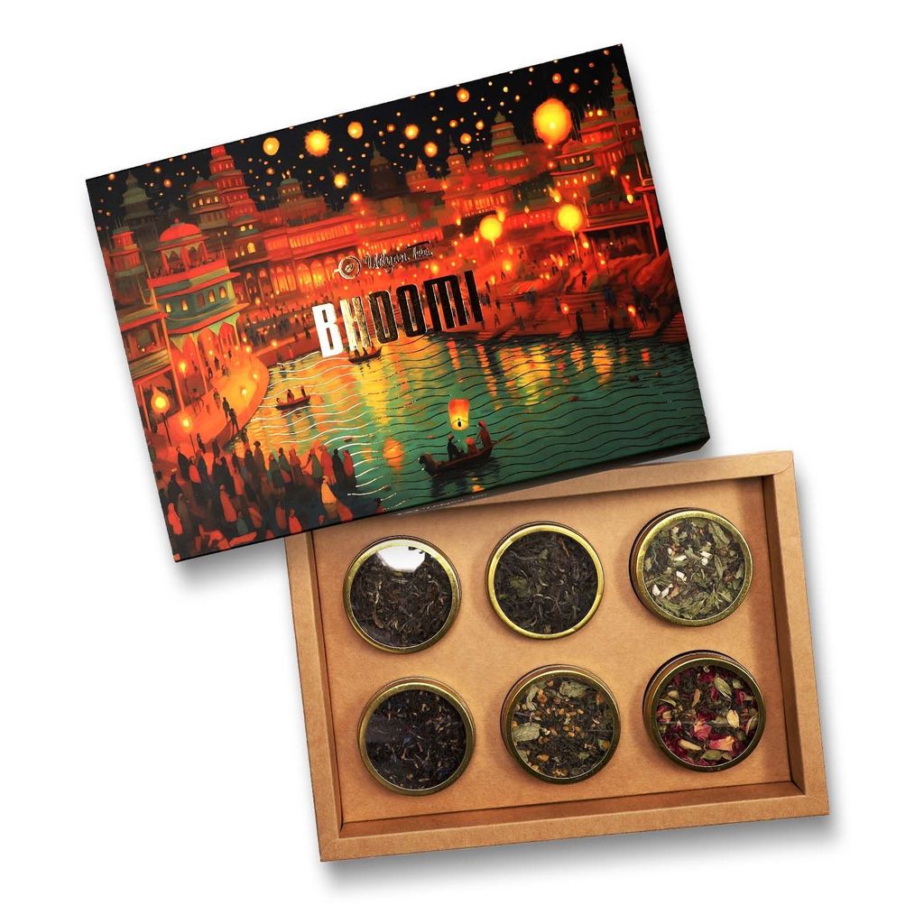 Udyan Tea BHOOMI Diwali Gift Box - Six Chai Flavors in Luxurious Theme - Festive Symphony to Illuminate Hearts and Taste Buds