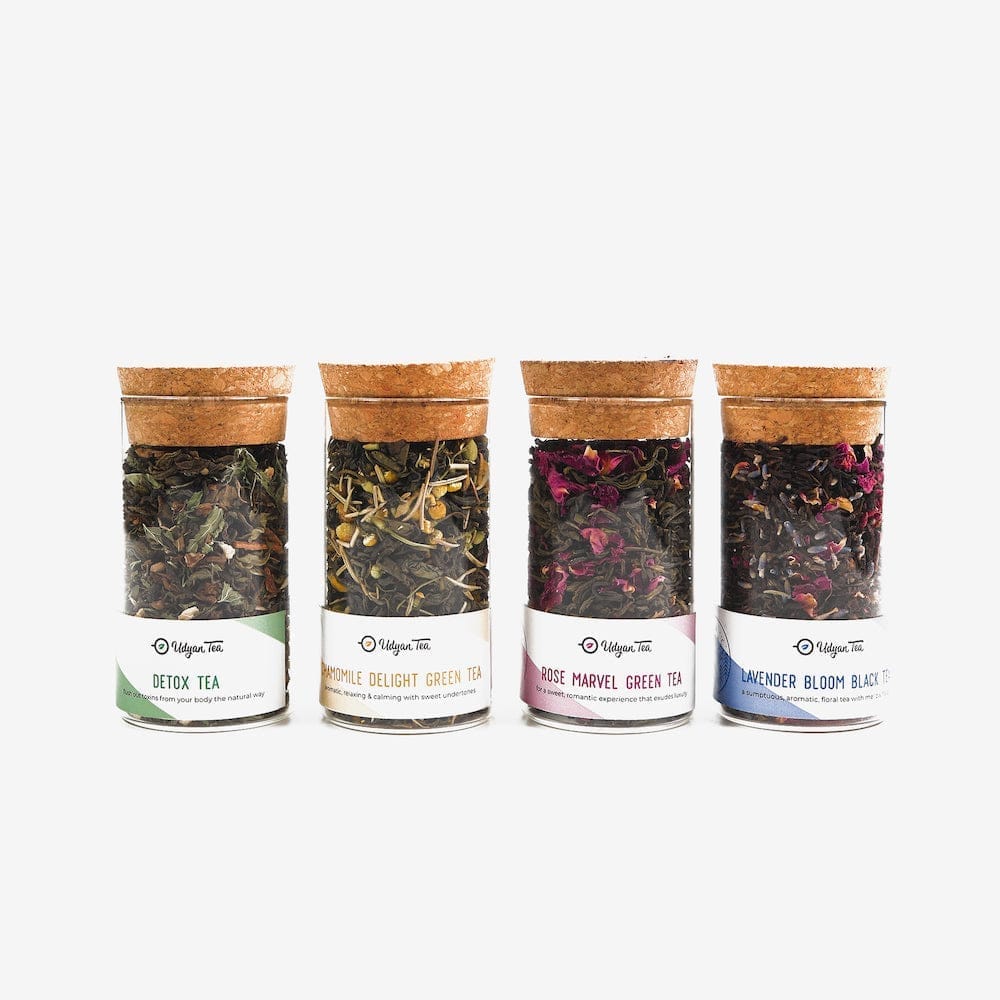 Udyan Tea ANANDAM Festive Box - Kashmiri Saffron Kahwa & Lemongrass Tranquility Green Tea - Bold & Quirky Luxury Gift