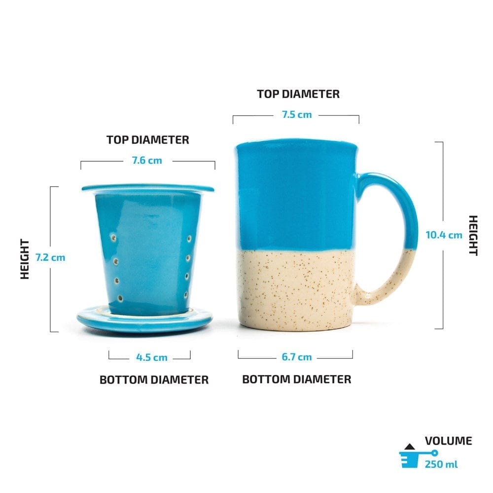 Terra Tea Infuser Mug (Aqua Blue)