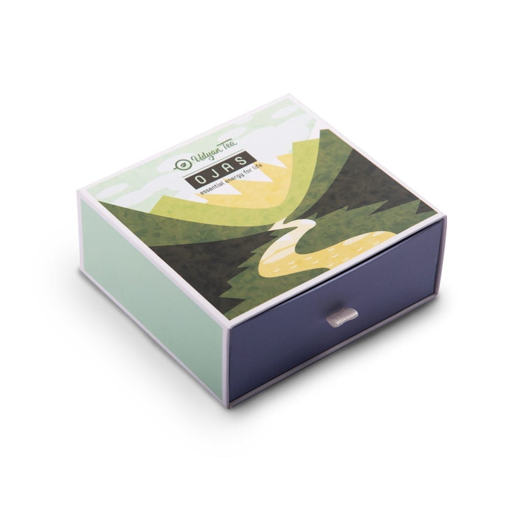 Udyan Tea Ojas Tea Gift Box | Set of 2 Premium Green Teas in Glass Jars with Cork Lid