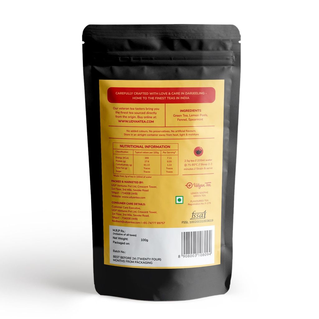 Udyan Tea Lemon Soothe Green Tea |Improves Brain Function & Reduces Bad Breath