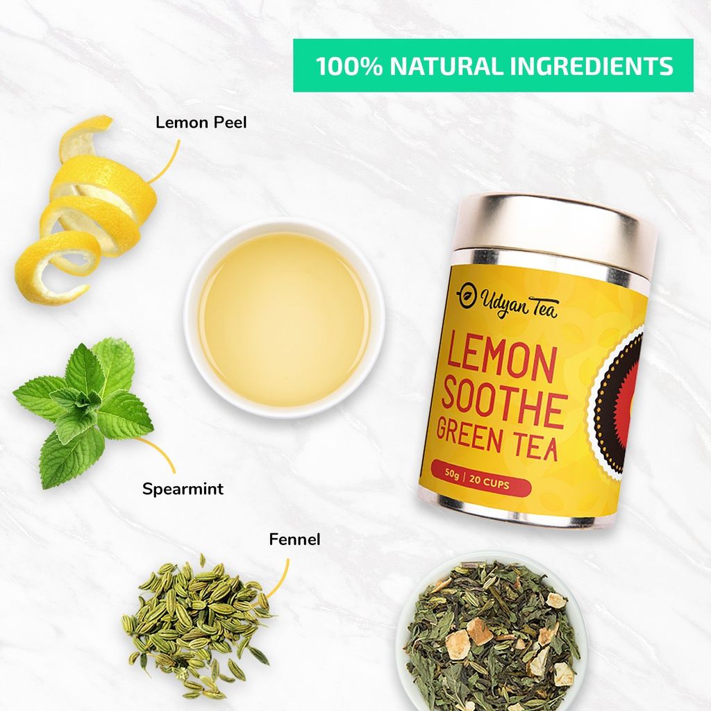 Udyan Tea Lemon Soothe Green Tea |Improves Brain Function & Reduces Bad Breath