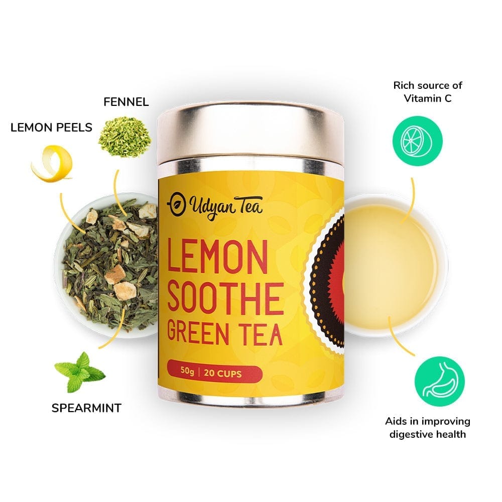 Udyan Tea Lemon Soothe Green Tea |Improves Brain Function & Reduces Bad Breath