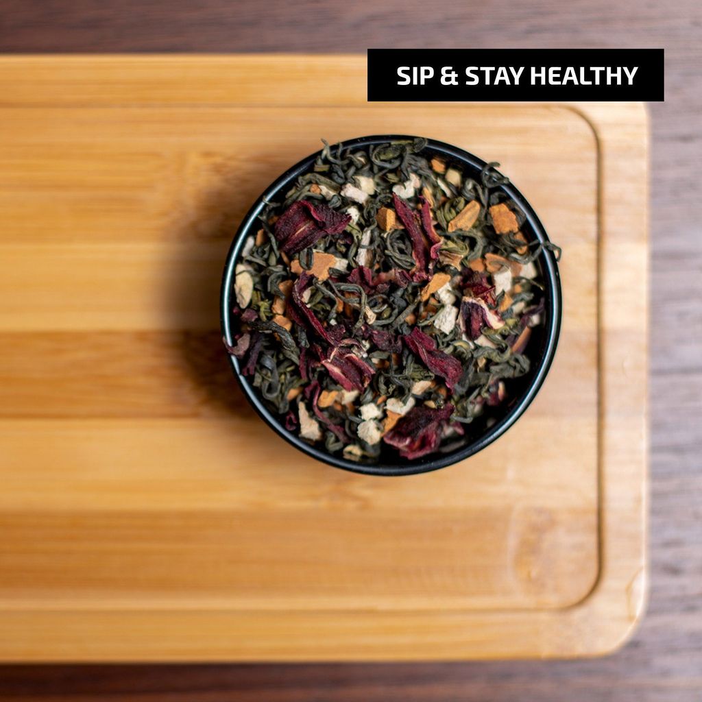 Udyan Tea Hibiscus Spice Green Tea | Fresh Dry Petals| Herbs for Relieving Constipation