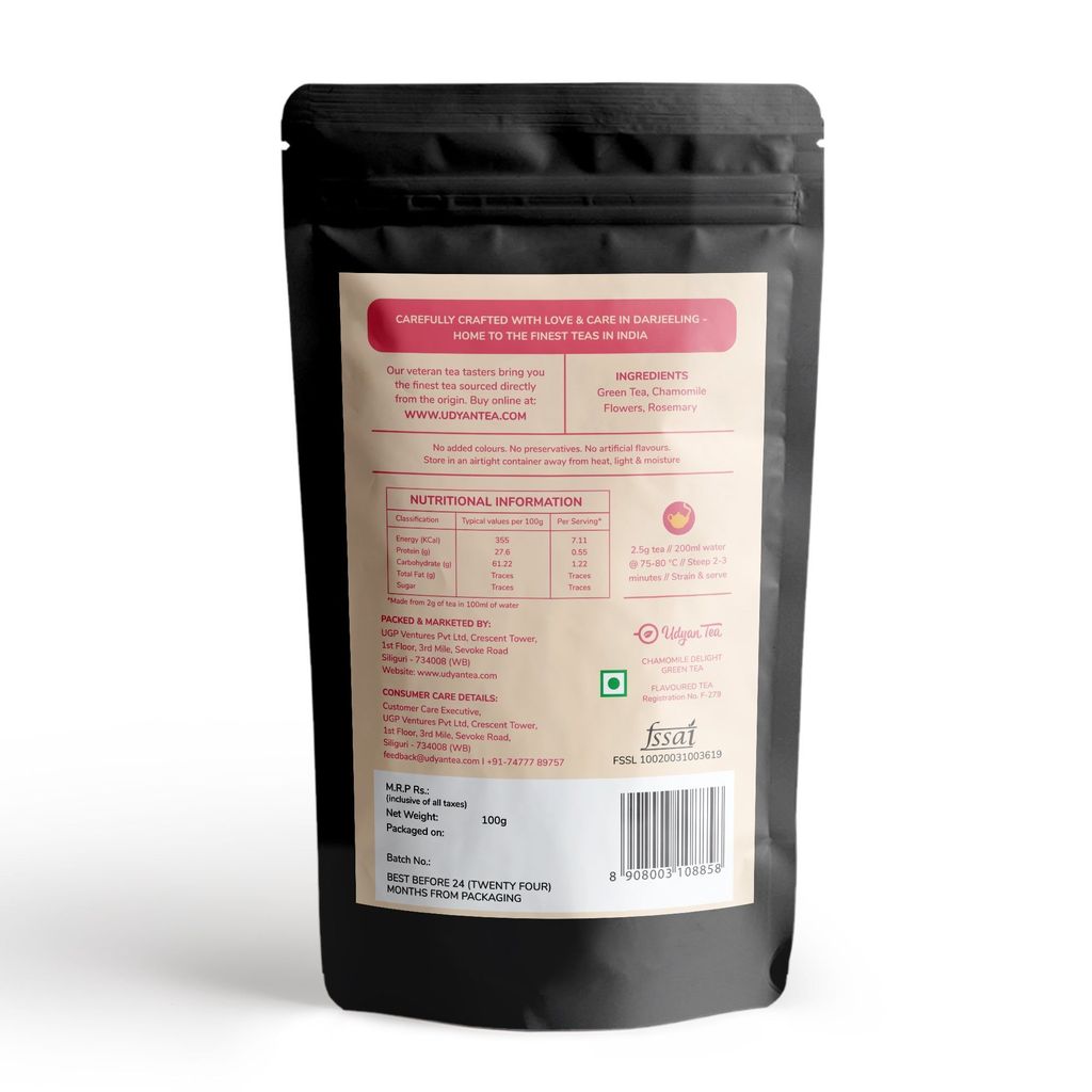Udyan Tea Chamomile Delight Green Tea | Reduces Stress & Promotes Sleep