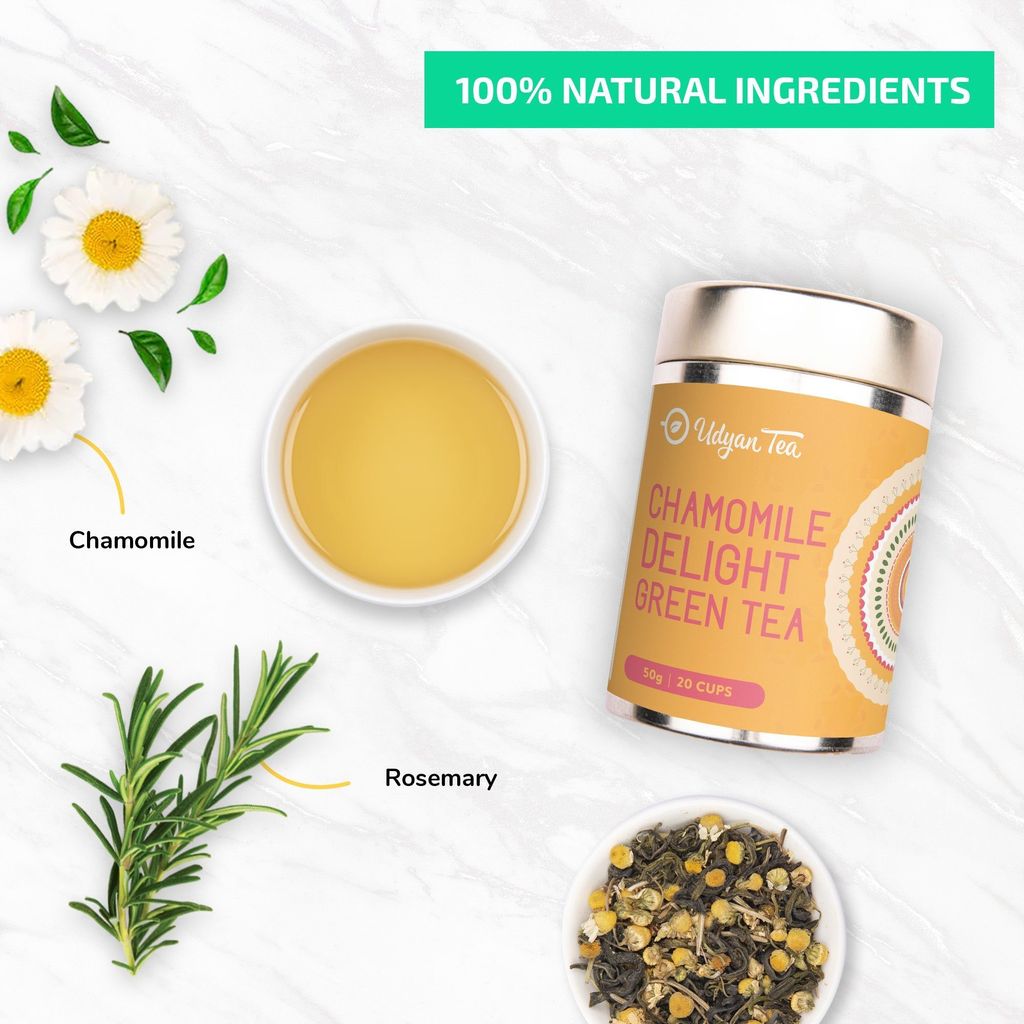 Udyan Tea Chamomile Delight Green Tea | Reduces Stress & Promotes Sleep