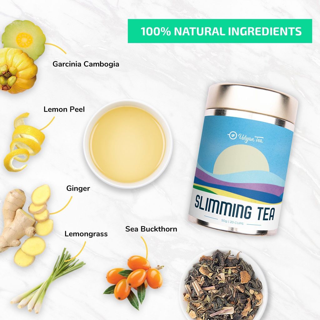 Udyan Tea Slimming Green Tea | Weight Management Tea with Garcinia Cambogia & other herbs |Stimulates Metabolism |100% Natural Loose Leaf Slim Tea