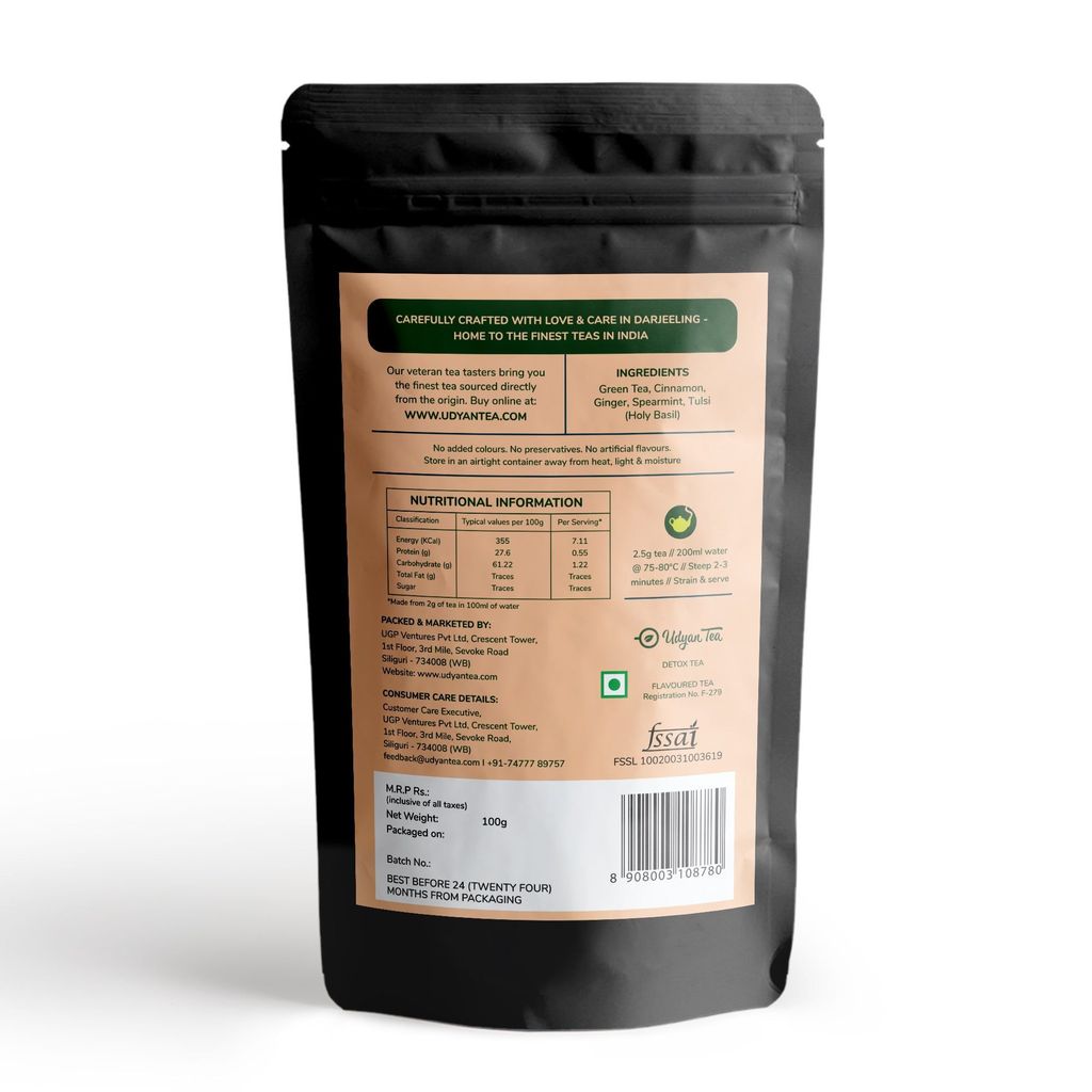 Udyan Tea Detox Green Tea | Body Cleanse & Metabolism Booster with Natural Herbs