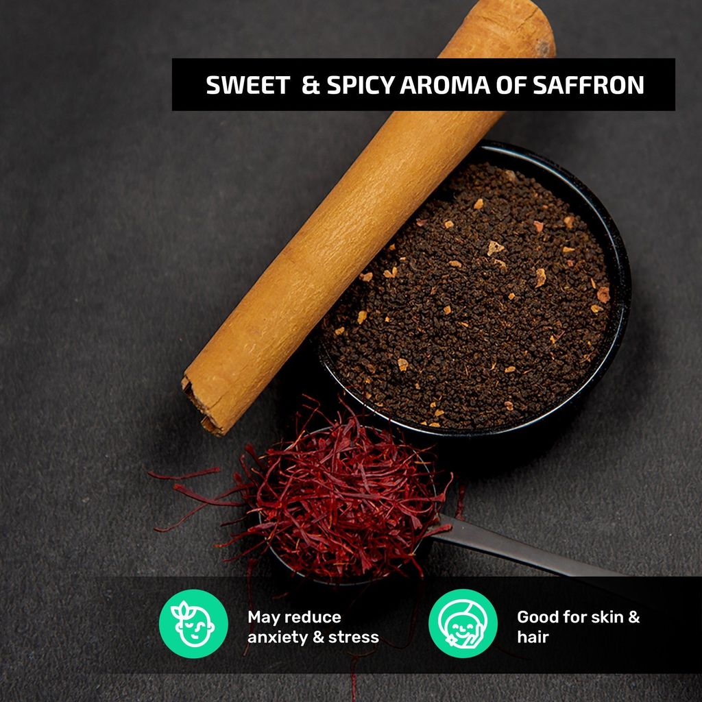 Udyan Tea Saffron Chai Tea | Brews with Milk Natural Indian Spices Loose Leaf Tea