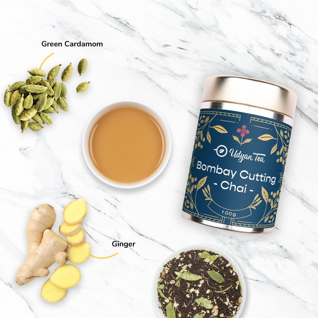 Udyan Tea Bombay Cutting Chai | Strong Malty CTC Black Tea with Cardamom and Ginger