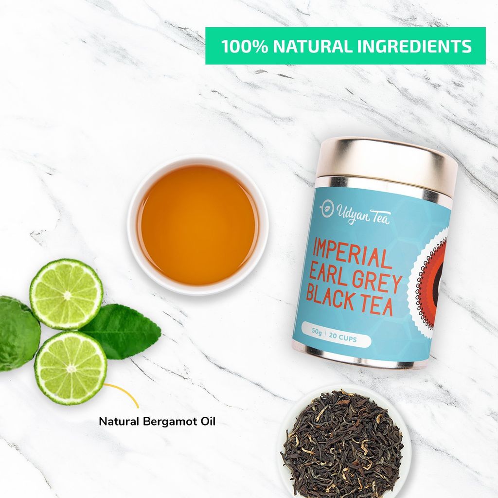 Udyan Tea Imperial Earl Grey Black Tea | Energises & Reduces Fatigue and Stress