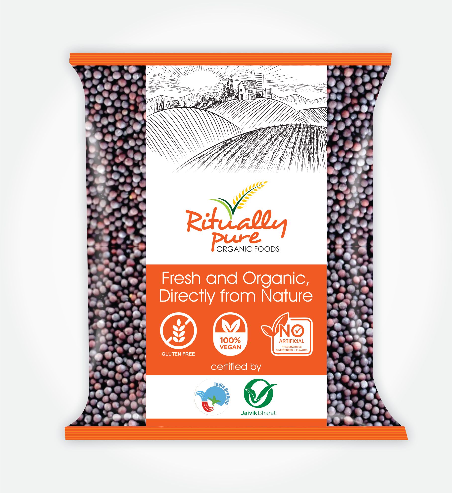 Ritually Pure 100% Organic | Natural Spices | Sarso Black (Mustard Seed) | 500 Gm Pack