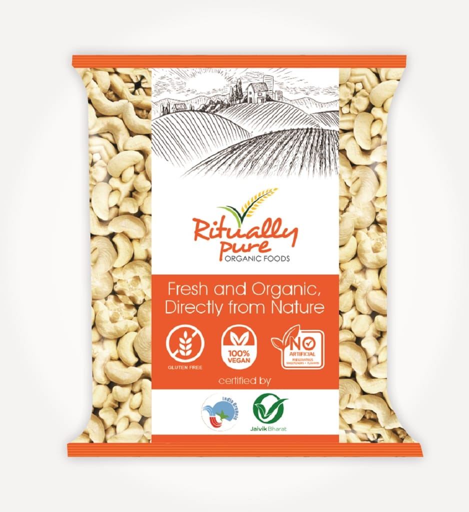 Ritually Pure 100% Organic | Natural & Organic Dry Fruits | Kaju (Cashew) | 200 Gm Pack
