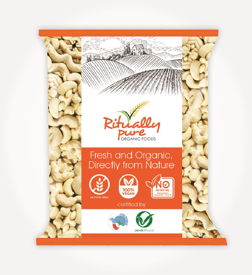 Ritually Pure 100% Organic | Natural & Organic Dry Fruits | Kaju (Cashew) | 200 Gm Pack