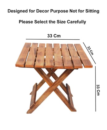Handmade Wooden Outdoor Adirondack 13 Inch Natural Brown Square Foldable Coffee Table