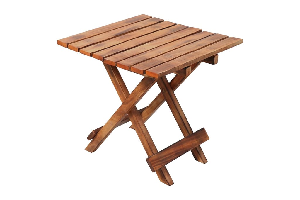 Handmade Wooden Outdoor Adirondack 13 Inch Natural Brown Square Foldable Coffee Table