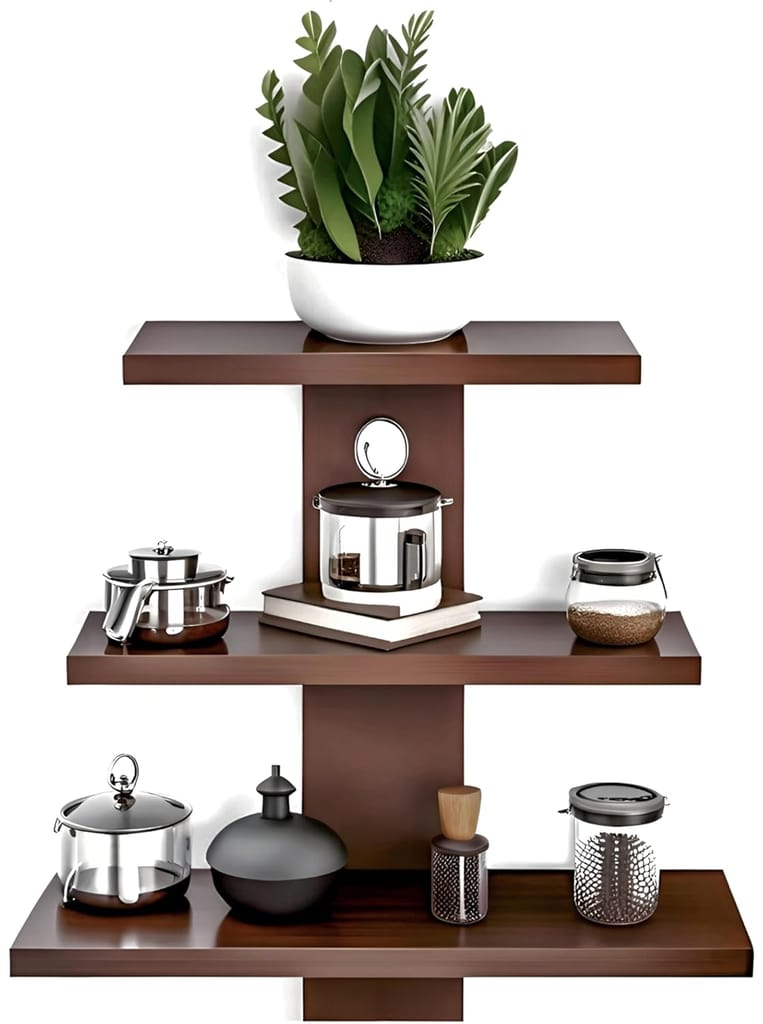 Wall Shelves for Home Decor Items, Living Room and Bedroom | Wall Mount Wooden Wall Shelf