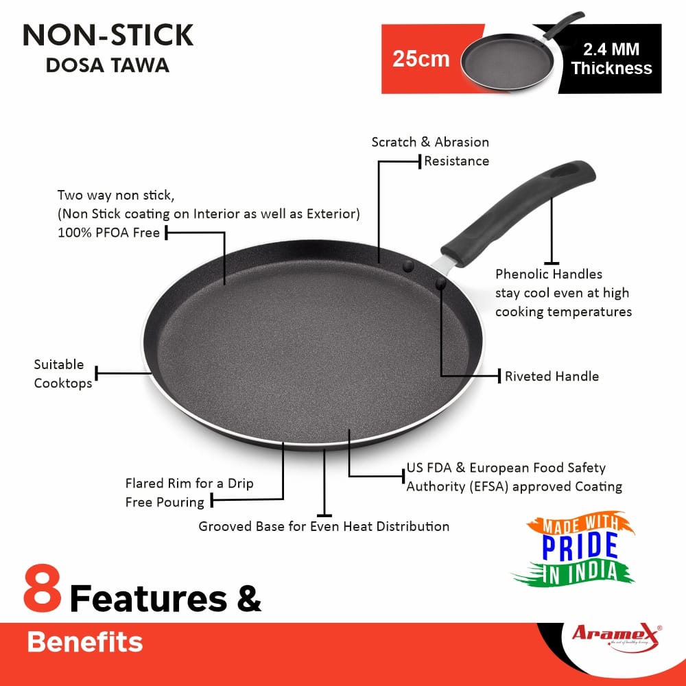 Aramex Non Stick Dosa Tawa 25cm