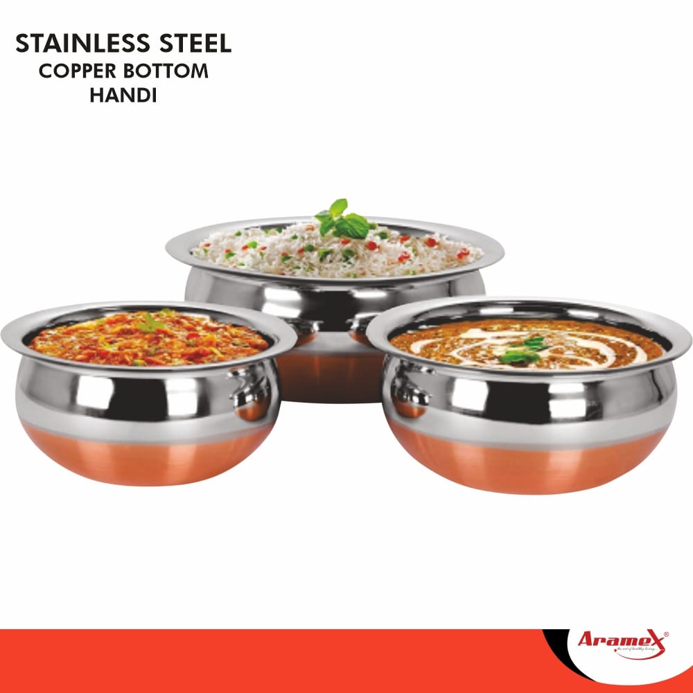Aramex Copper Handi Pack of 3 [300ml, 500ml, 700ml]