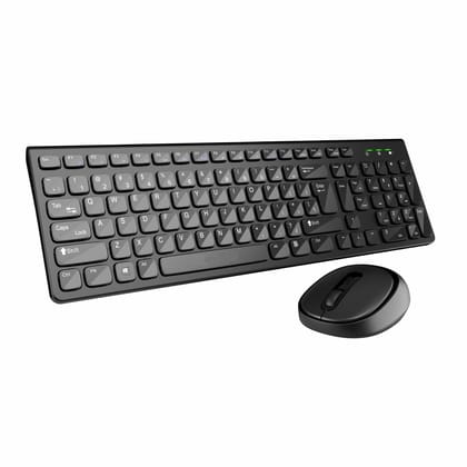 Kinetic Wears Combo Wireless Keyboard & Mouse Set with 2.4 GHz USB Receiver, 10m Working Range, 12 Shortcut Keys, Adjustable DPI, 10 Million Key Life & Click Life for PC, Laptop, Mac (Black)