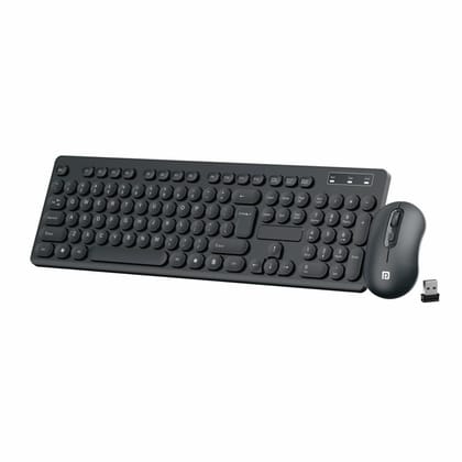 Kinetic Wears Combo Wireless Keyboard and Mouse Set with 2.4 GHz USB Receiver, Noiseless Typing, Adjustable DPI up to 1600, Spill-Resistant & Anti-Fade Keys for PC, Laptop, MacBook (Black)