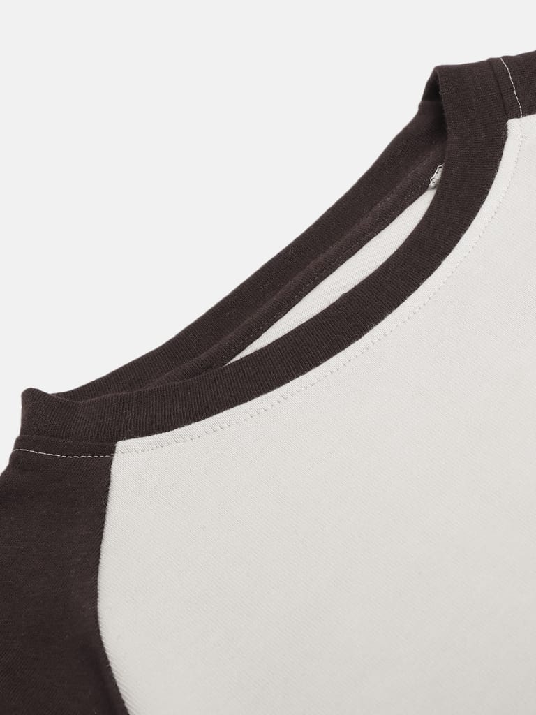 Boys Off White Solid Pure Organic Cotton T-shirt