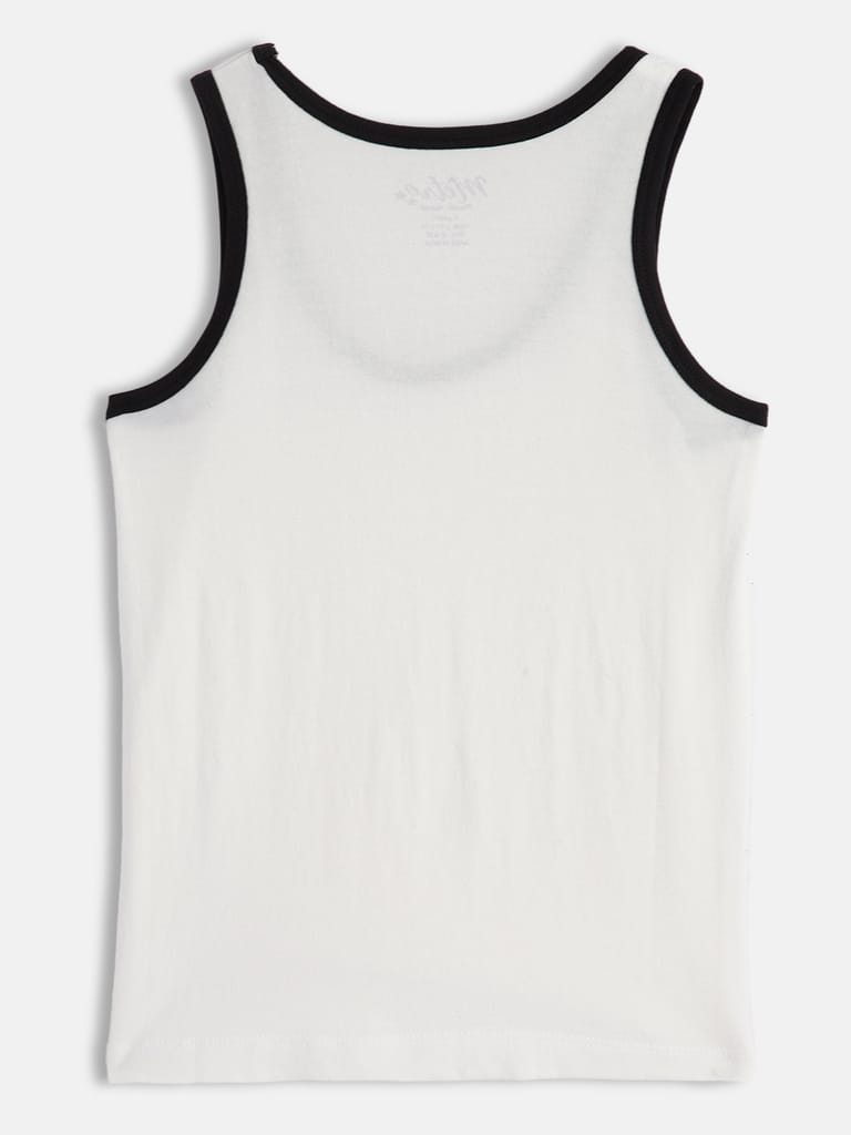 Pack Of 2 Boys Brown And White Round Neck Pure Cotton Vest