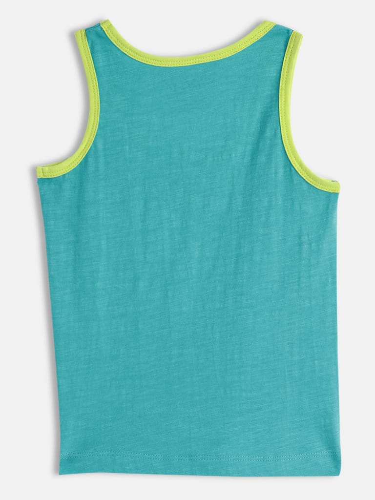 Round Neck Pack of 2 Black & Blue Boys Pure Cotton Innerwear Vest