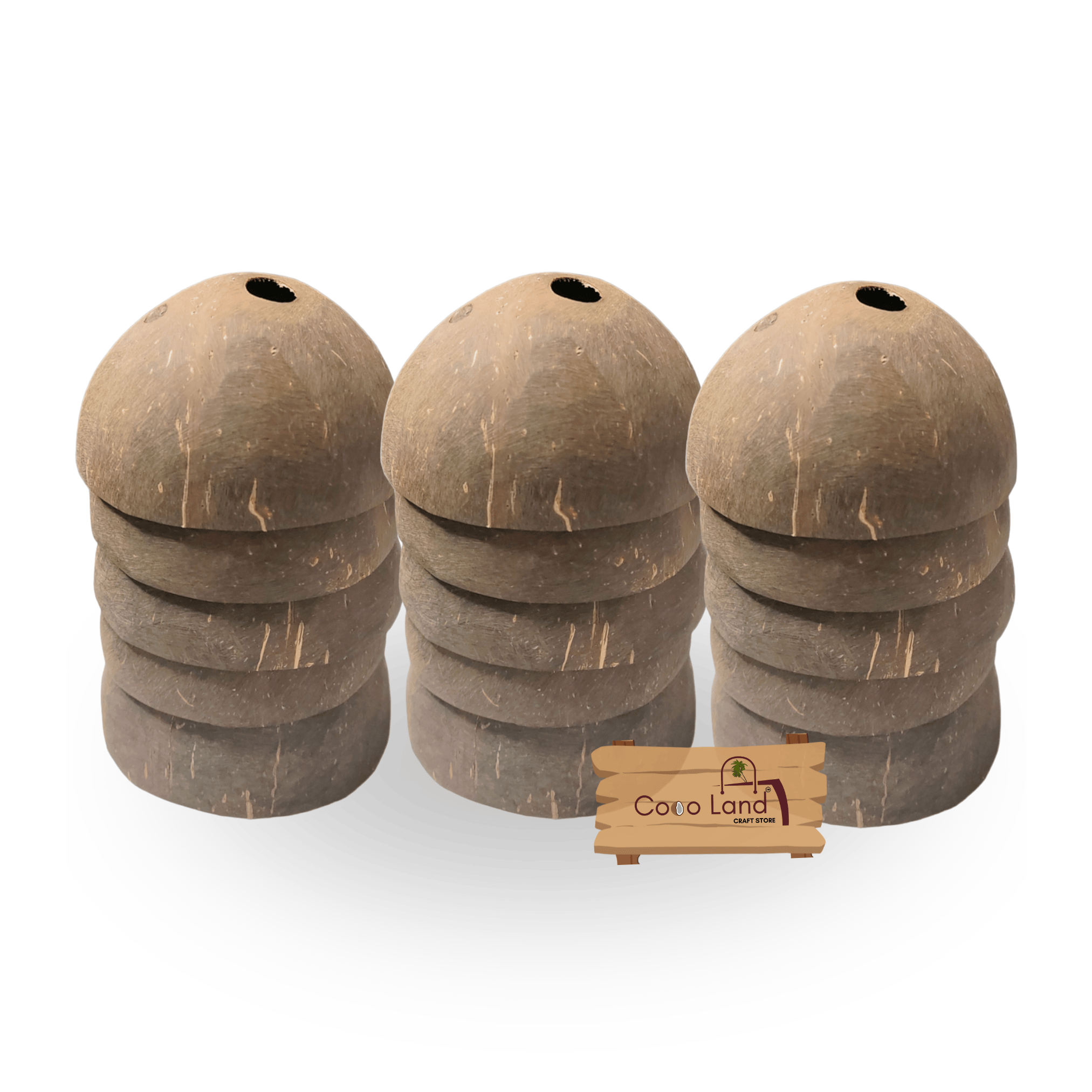 Coco Land Holed Coconut Shell Finished Raw Craft  | Decorative Pots,Craft Making | Handicraft,Agricraft