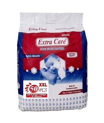 Extra Care Pants Style Baby Diapers - 50 Count, 2xl | Anti Rash Blanket & Leakage Protection Baby Diaper Pants