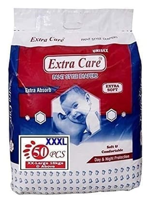 Extra Care Pants Style Baby Diapers - 50 Count 3xl | Leakage Protection Baby Diaper Pants