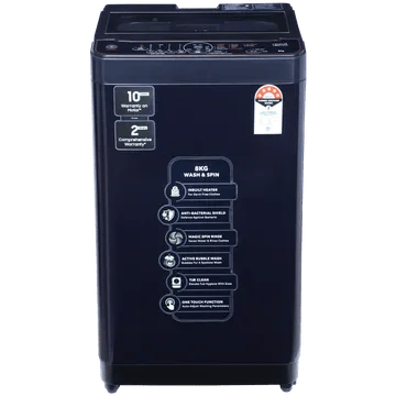 Croma 8 kg 5 Star Fully Automatic Top Load Washing Machine (In-built Heater, Pure Black)