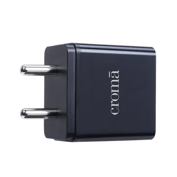 Croma 18W Type A Fast Charger (Adapter Only, Smart IC Technology, Black)