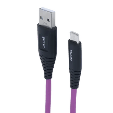 Croma Sunburn Edition USB 2.0 Type A to USB 2.0 Type C Charging Cable (Shock Protective, Purple)