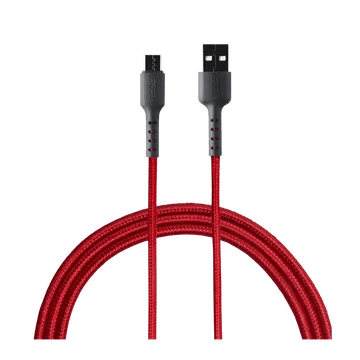 Croma USB 2.0 Type A to USB 2.0 Type C Charging Cable (Braided Outer Exterior, Red)