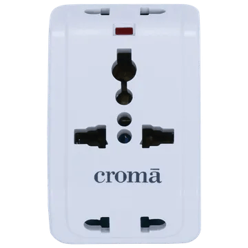 Croma 6 Amps 3 Way Multiplug (Built-in Surge Protection, White)