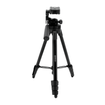 Croma 128cm Adjustable Tripod for Mobile and Camera (3 Way Pan Head, Black)