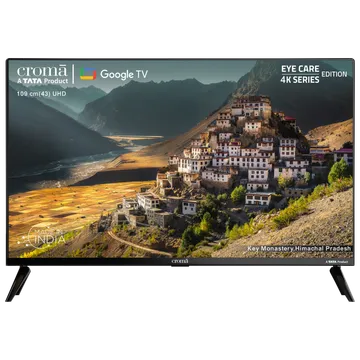 Croma (43 inch) 4K Ultra HD LED Google TV with Bezel Less Display (2023 model)