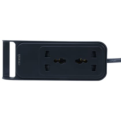 Croma 6 Amps 2 Sockets Surge Protector (0.8 Meters, Safety Shutters in Socket, Black)