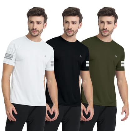 FTX Men Solid Round Neck Tshirt Pack Of 3