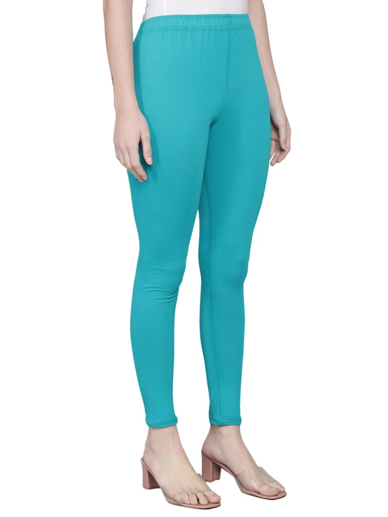 SOFT COLORS Women's Skinny Fit Ethnic Wear Ankle Length Leggings (Rama Green)