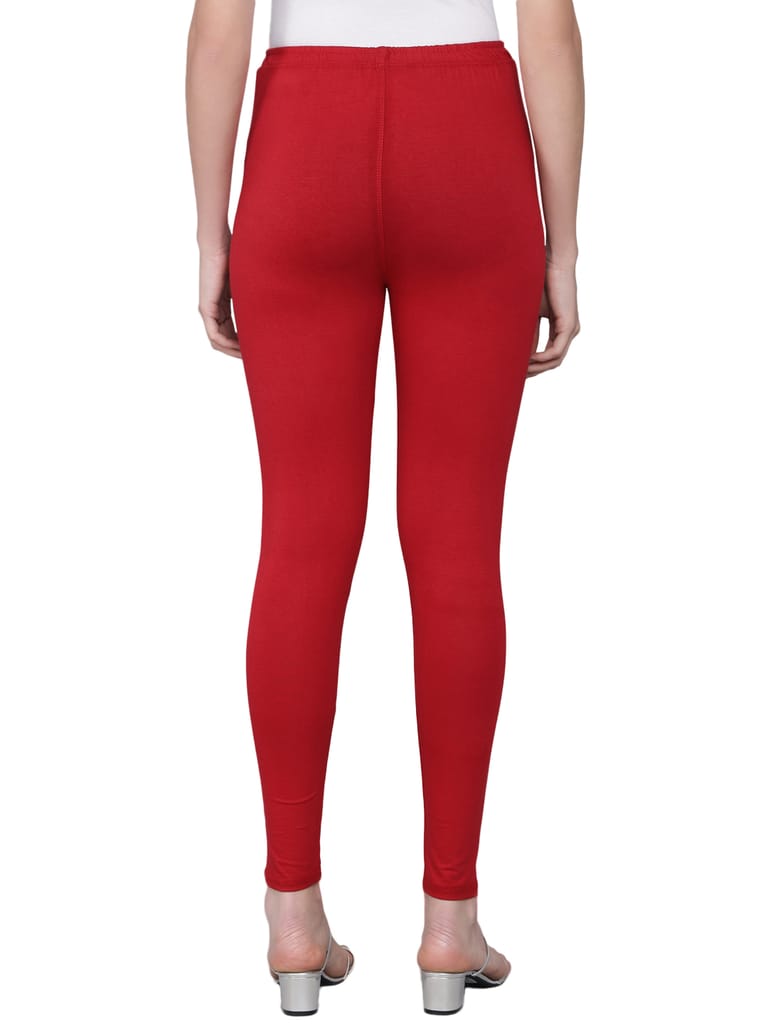 SOFT COLORS Women's Skinny Fit Ethnic Wear Ankle Length Leggings (Maroon Color)