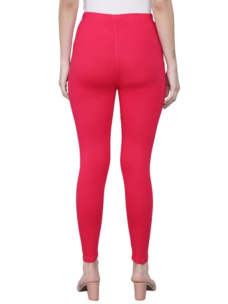 SOFT COLORS Women's Skinny Fit Ethnic Wear Ankle Length Leggings (Magenta Color)