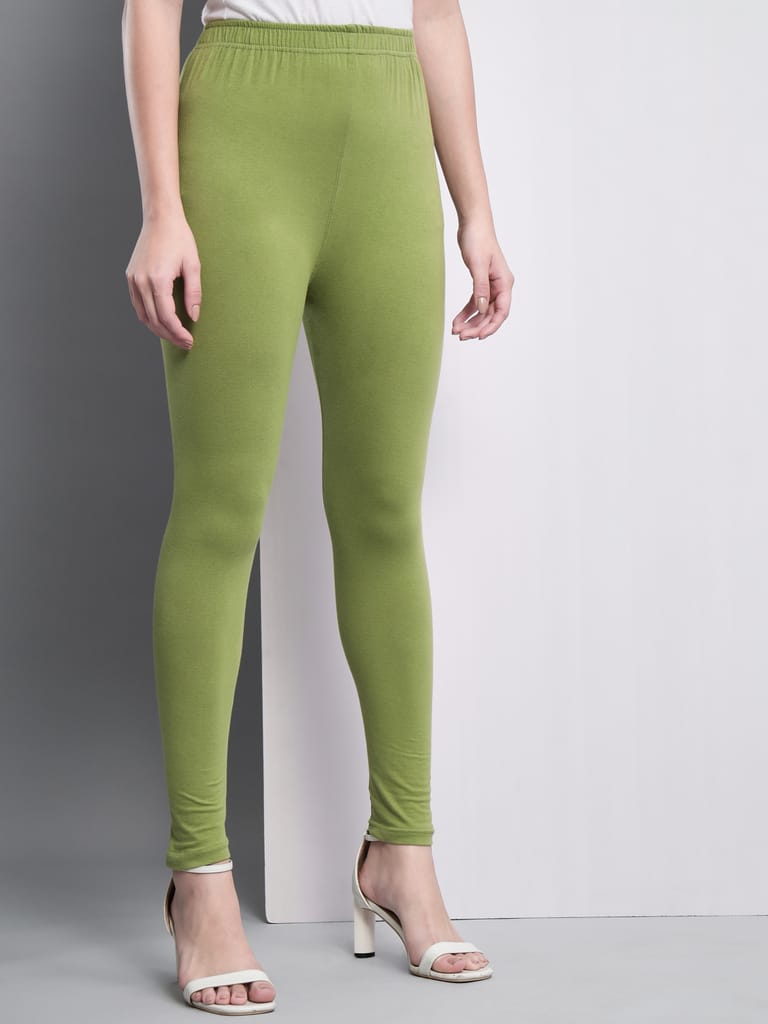 SOFT COLORS Women's Skinny Fit Ethnic Wear Ankle Length Leggings (Mehandi Color)