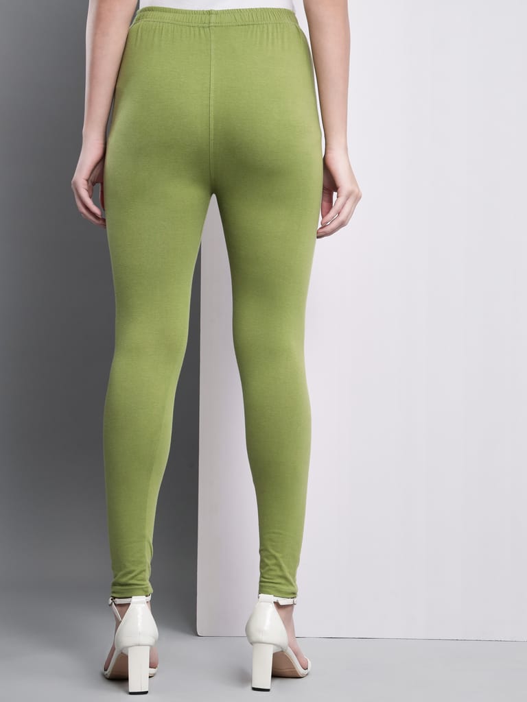 SOFT COLORS Women's Skinny Fit Ethnic Wear Ankle Length Leggings (Mehandi Color)